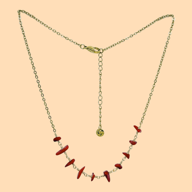 Collier Haute Cime corail doré