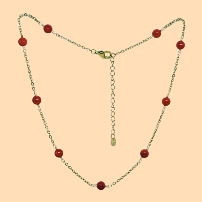 Collier printemps corail doré
