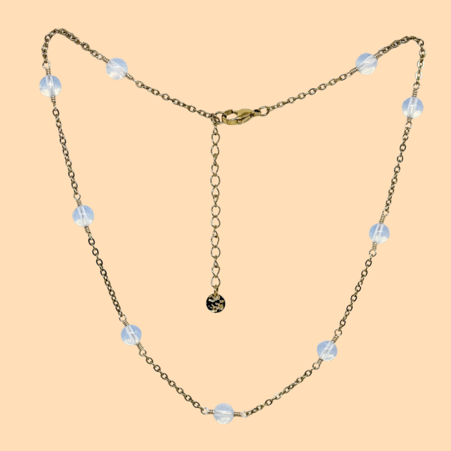 Collier printemps opalite doré