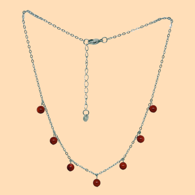 Collier été corail argenté