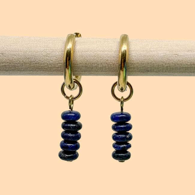 Boucles lapis lazuli doré